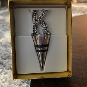 Liz Claiborne Rhinestone Initial Winestopper